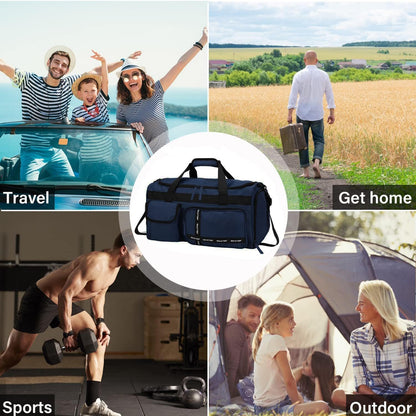 Gym Bag for Women Men Travel Duffle Bag Large Capacity Carry On Weekender Overnight Bag With Shoe Compartment Gym Tote Dry Wet Separation Duffel Bag for Travel