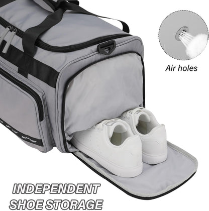 Gym Bag for Women Men Travel Duffle Bag Large Capacity Carry On Weekender Overnight Bag With Shoe Compartment Gym Tote Dry Wet Separation Duffel Bag for Travel