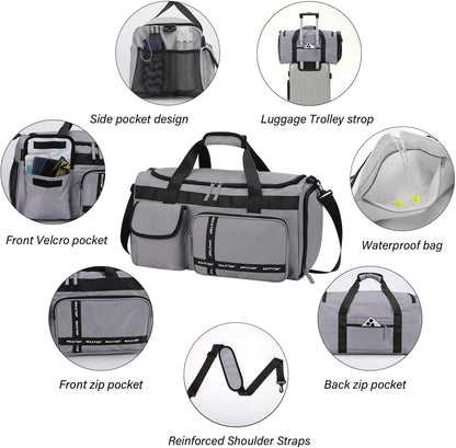 Gym Bag for Women Men Travel Duffle Bag Large Capacity Carry On Weekender Overnight Bag With Shoe Compartment Gym Tote Dry Wet Separation Duffel Bag for Travel