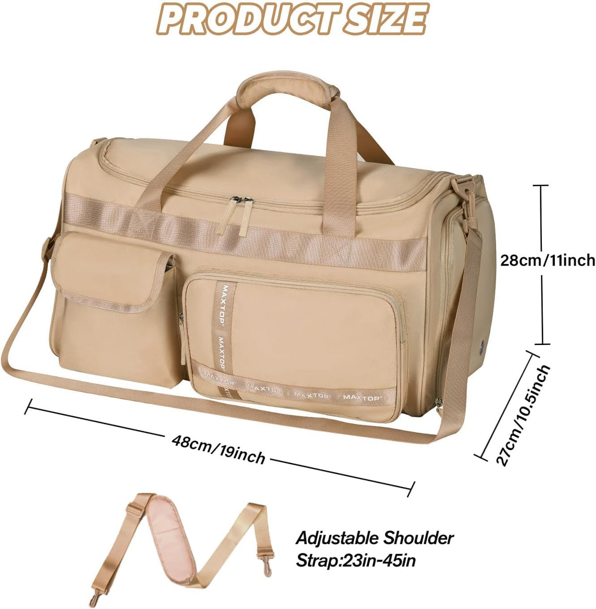Gym Bag for Women Men Travel Duffle Bag Large Capacity Carry On Weekender Overnight Bag With Shoe Compartment Gym Tote Dry Wet Separation Duffel Bag for Travel