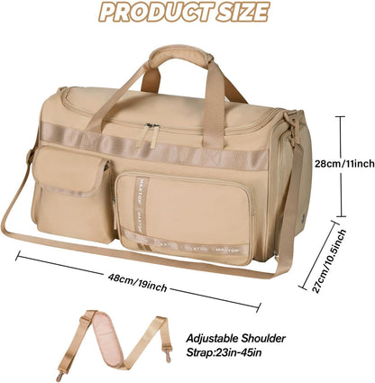 Gym Bag for Women Men Travel Duffle Bag Large Capacity Carry On Weekender Overnight Bag With Shoe Compartment Gym Tote Dry Wet Separation Duffel Bag for Travel