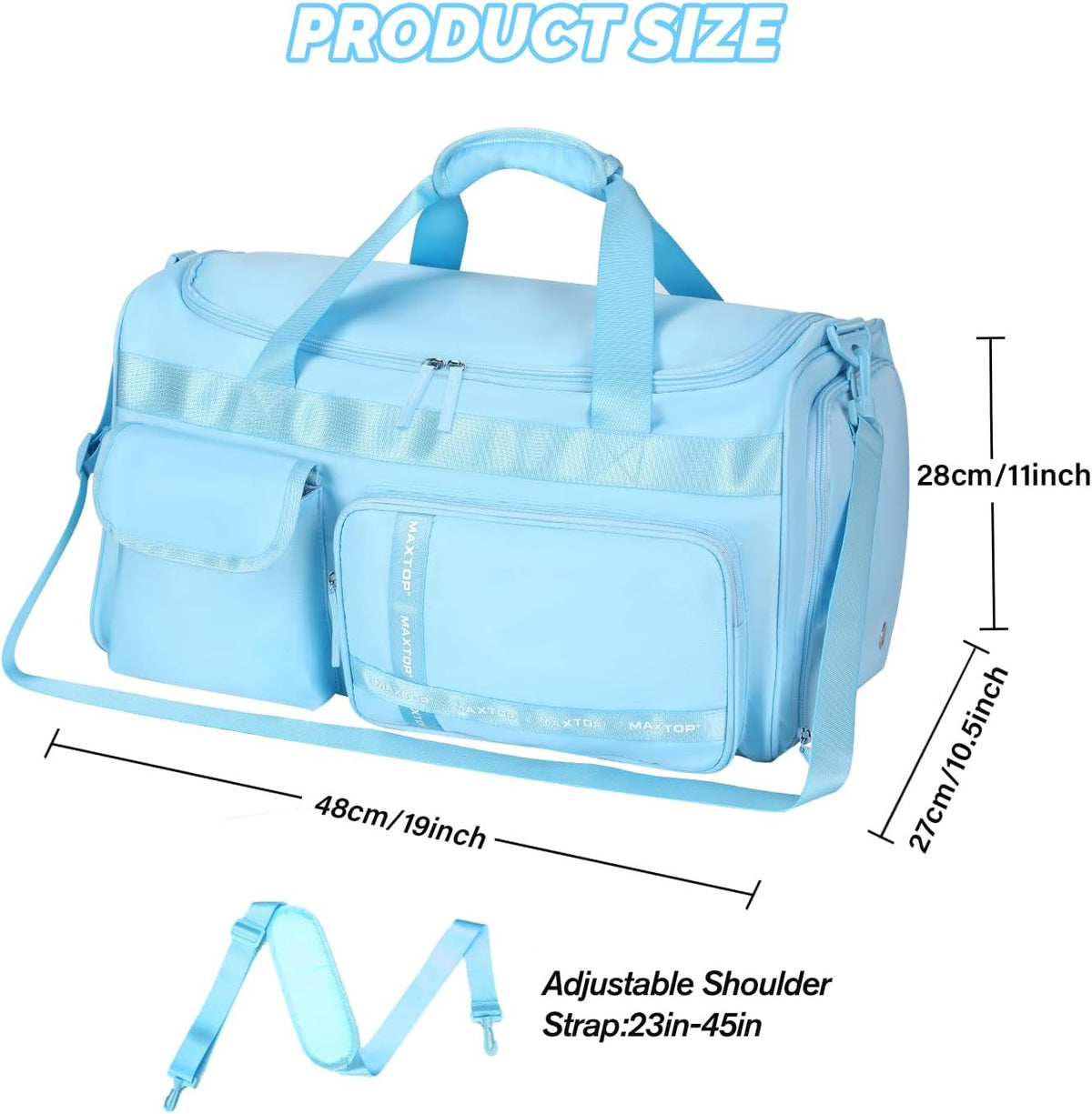 Gym Bag for Women Men Travel Duffle Bag Large Capacity Carry On Weekender Overnight Bag With Shoe Compartment Gym Tote Dry Wet Separation Duffel Bag for Travel