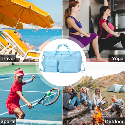 Gym Bag for Women Men Travel Duffle Bag Large Capacity Carry On Weekender Overnight Bag With Shoe Compartment Gym Tote Dry Wet Separation Duffel Bag for Travel