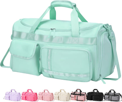 Gym Bag for Women Men Travel Duffle Bag Large Capacity Carry On Weekender Overnight Bag With Shoe Compartment Gym Tote Dry Wet Separation Duffel Bag for Travel
