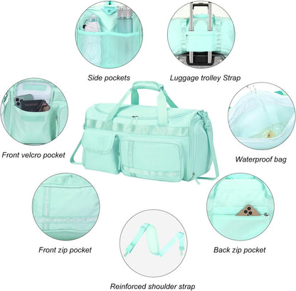 Gym Bag for Women Men Travel Duffle Bag Large Capacity Carry On Weekender Overnight Bag With Shoe Compartment Gym Tote Dry Wet Separation Duffel Bag for Travel