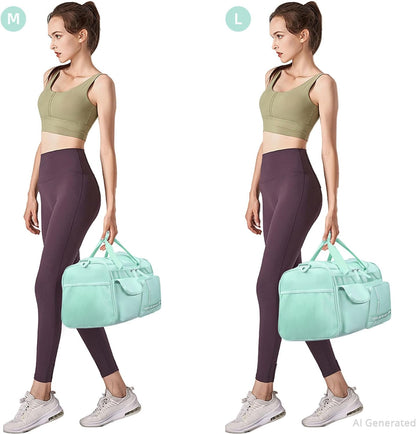Gym Bag for Women Men Travel Duffle Bag Large Capacity Carry On Weekender Overnight Bag With Shoe Compartment Gym Tote Dry Wet Separation Duffel Bag for Travel