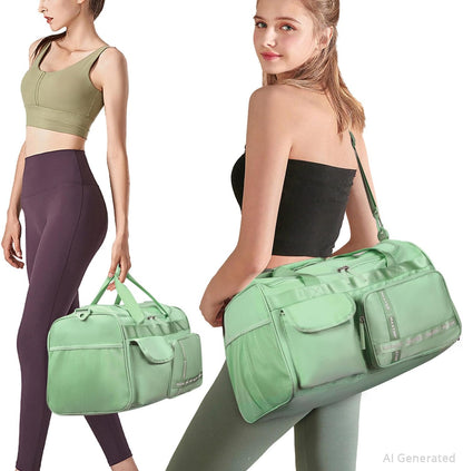 Gym Bag for Women Men Travel Duffle Bag Large Capacity Carry On Weekender Overnight Bag With Shoe Compartment Gym Tote Dry Wet Separation Duffel Bag for Travel