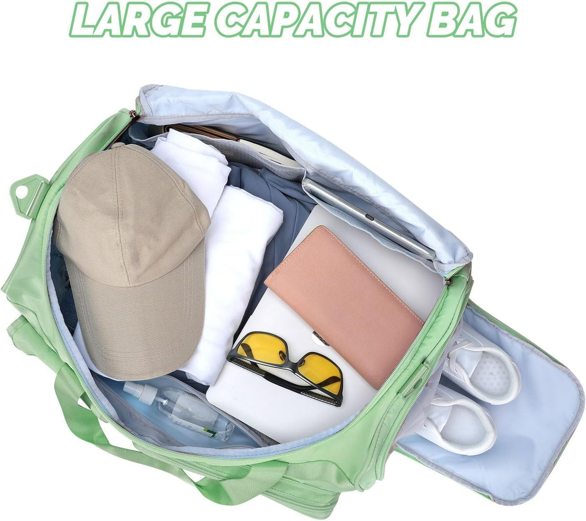 Gym Bag for Women Men Travel Duffle Bag Large Capacity Carry On Weekender Overnight Bag With Shoe Compartment Gym Tote Dry Wet Separation Duffel Bag for Travel