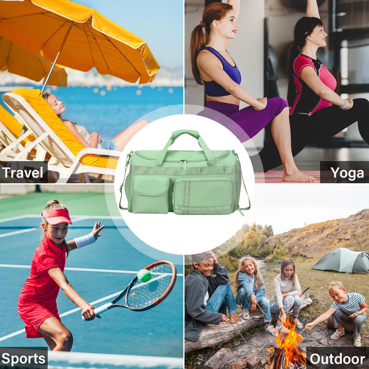 Gym Bag for Women Men Travel Duffle Bag Large Capacity Carry On Weekender Overnight Bag With Shoe Compartment Gym Tote Dry Wet Separation Duffel Bag for Travel