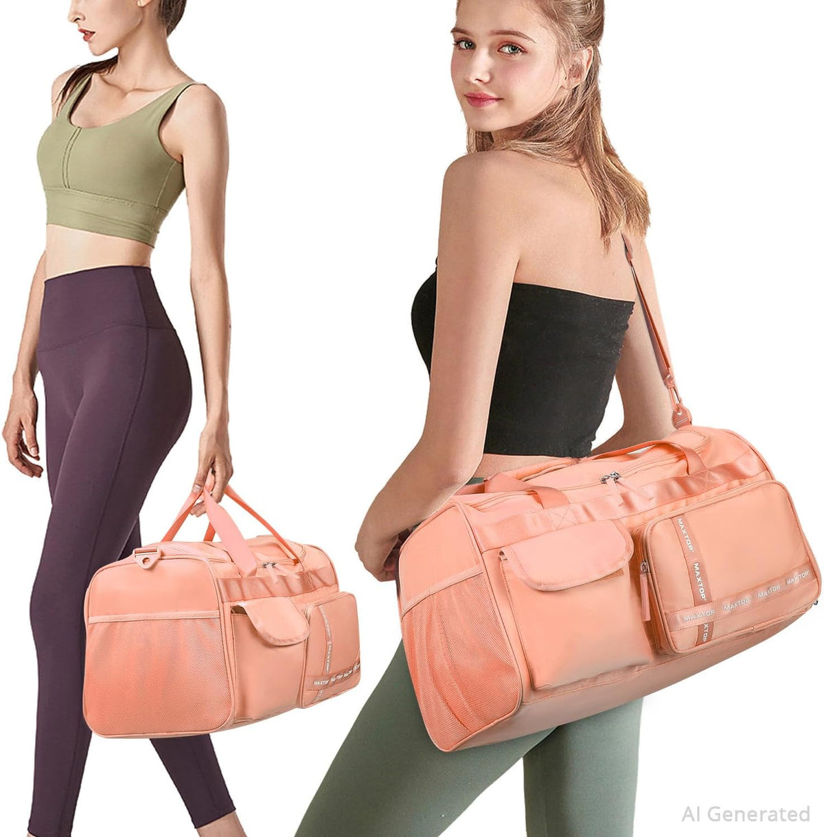 Gym Bag for Women Men Travel Duffle Bag Large Capacity Carry On Weekender Overnight Bag With Shoe Compartment Gym Tote Dry Wet Separation Duffel Bag for Travel