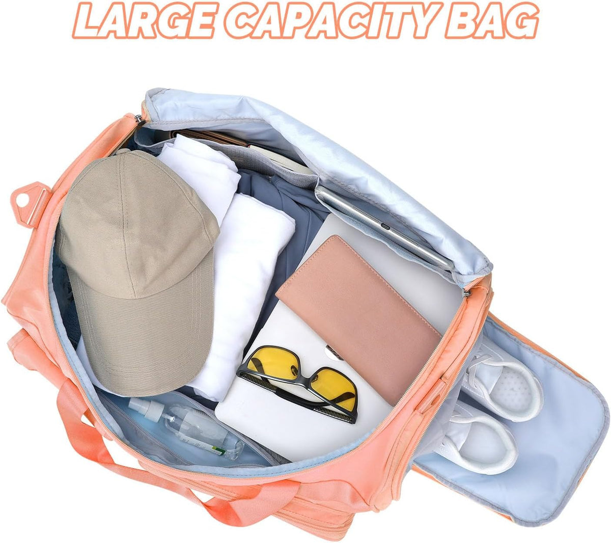 Gym Bag for Women Men Travel Duffle Bag Large Capacity Carry On Weekender Overnight Bag With Shoe Compartment Gym Tote Dry Wet Separation Duffel Bag for Travel