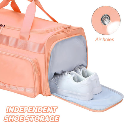Gym Bag for Women Men Travel Duffle Bag Large Capacity Carry On Weekender Overnight Bag With Shoe Compartment Gym Tote Dry Wet Separation Duffel Bag for Travel