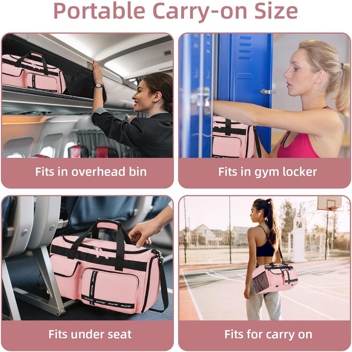 Gym Bag for Women Men Travel Duffle Bag Large Capacity Carry On Weekender Overnight Bag With Shoe Compartment Gym Tote Dry Wet Separation Duffel Bag for Travel