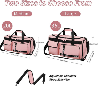 Gym Bag for Women Men Travel Duffle Bag Large Capacity Carry On Weekender Overnight Bag With Shoe Compartment Gym Tote Dry Wet Separation Duffel Bag for Travel