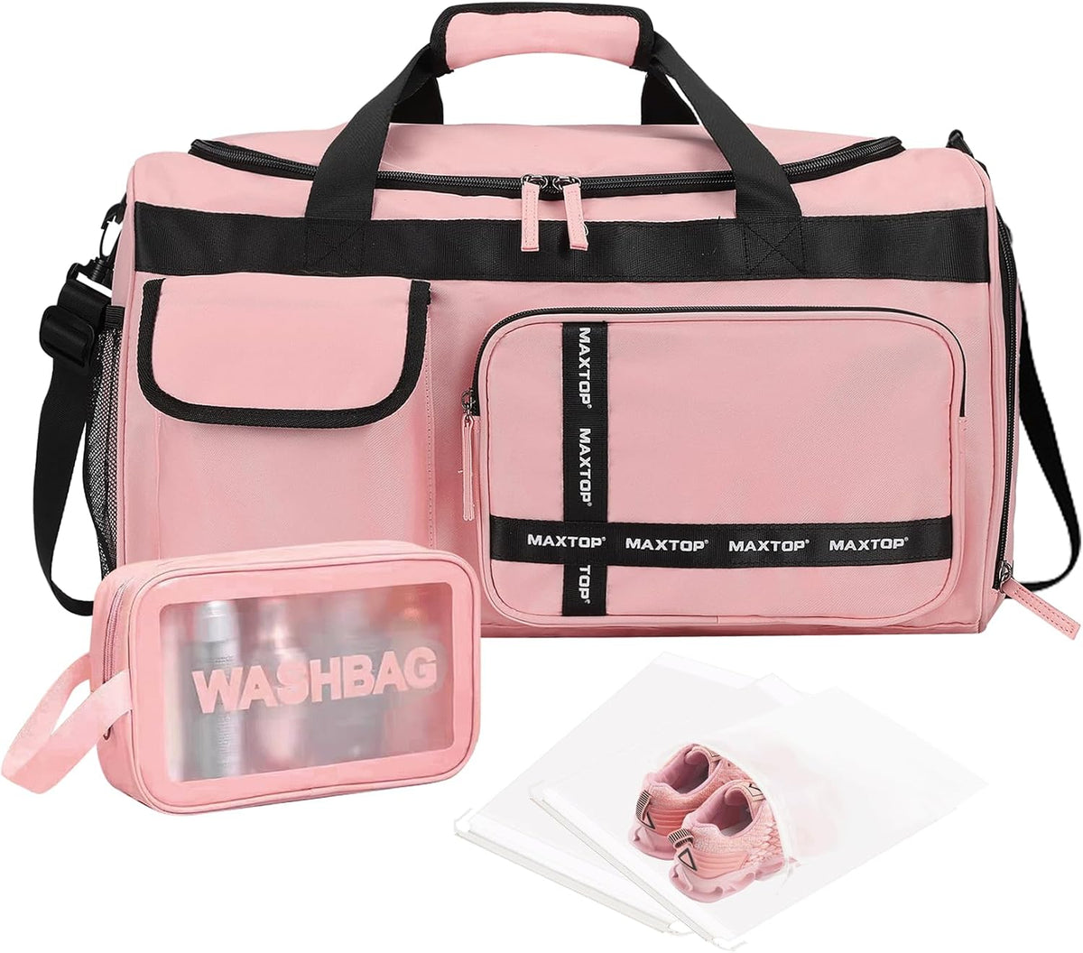 Gym Bag for Women Men Travel Duffle Bag Large Capacity Carry On Weekender Overnight Bag With Shoe Compartment Gym Tote Dry Wet Separation Duffel Bag for Travel