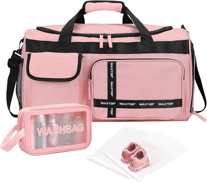 Gym Bag for Women Men Travel Duffle Bag Large Capacity Carry On Weekender Overnight Bag With Shoe Compartment Gym Tote Dry Wet Separation Duffel Bag for Travel
