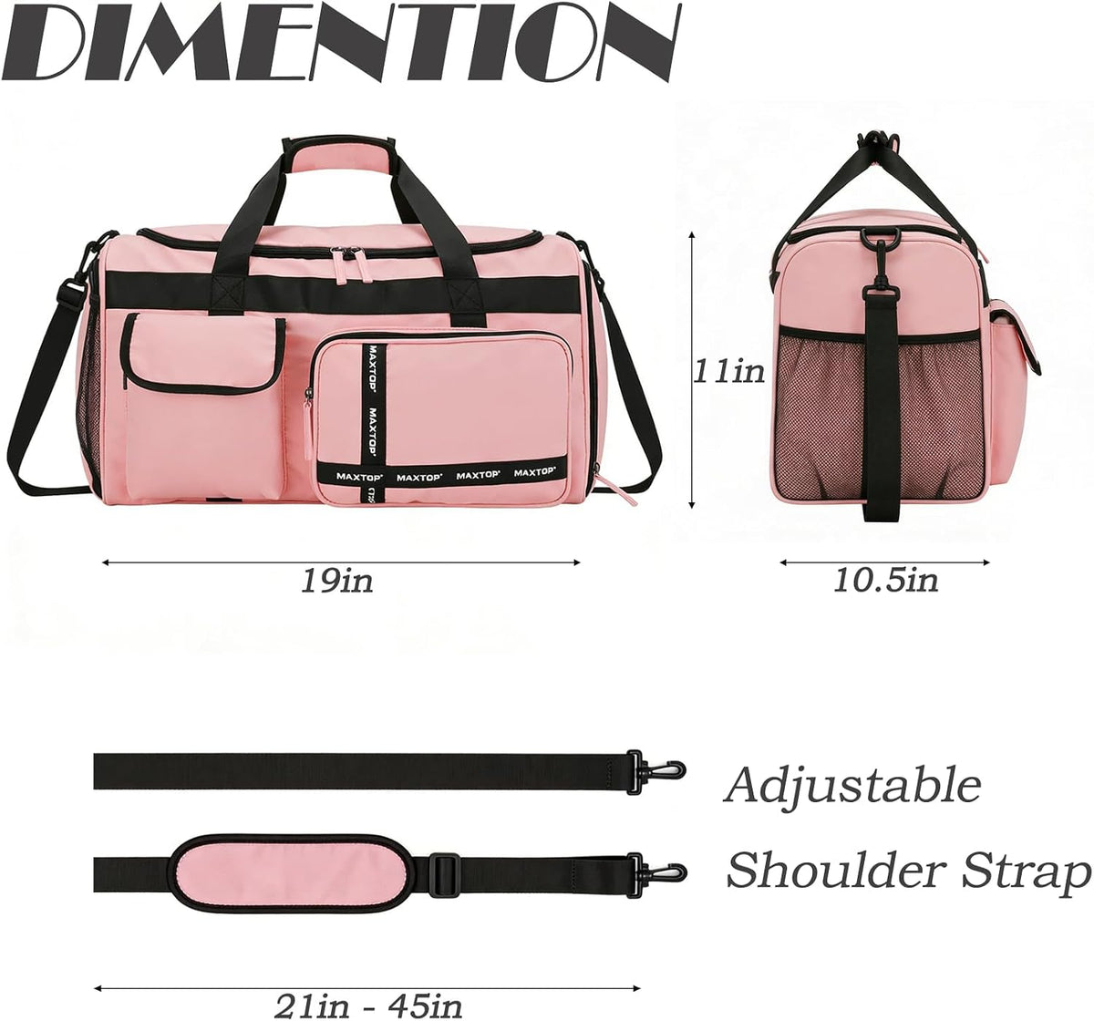 Gym Bag for Women Men Travel Duffle Bag Large Capacity Carry On Weekender Overnight Bag With Shoe Compartment Gym Tote Dry Wet Separation Duffel Bag for Travel