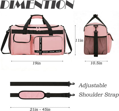 Gym Bag for Women Men Travel Duffle Bag Large Capacity Carry On Weekender Overnight Bag With Shoe Compartment Gym Tote Dry Wet Separation Duffel Bag for Travel