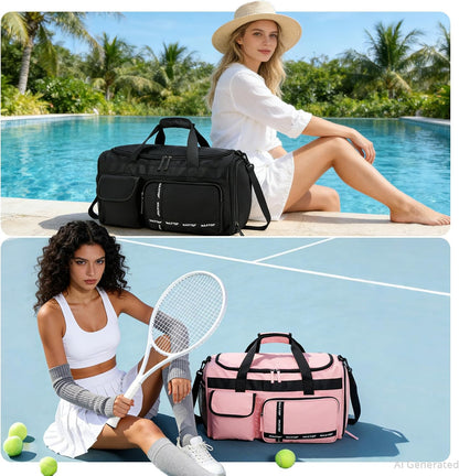 Gym Bag for Women Men Travel Duffle Bag Large Capacity Carry On Weekender Overnight Bag With Shoe Compartment Gym Tote Dry Wet Separation Duffel Bag for Travel