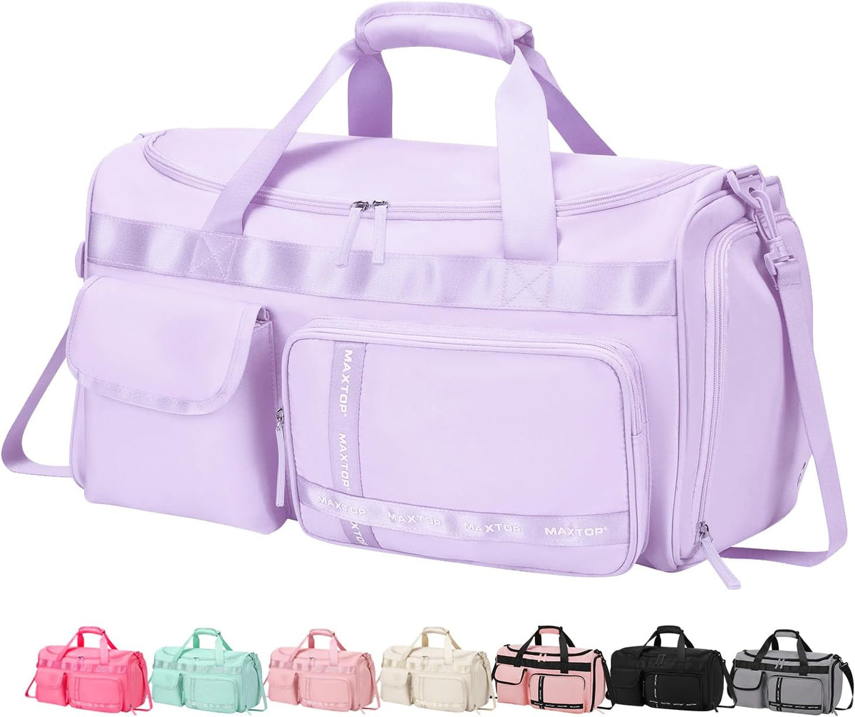 Gym Bag for Women Men Travel Duffle Bag Large Capacity Carry On Weekender Overnight Bag With Shoe Compartment Gym Tote Dry Wet Separation Duffel Bag for Travel