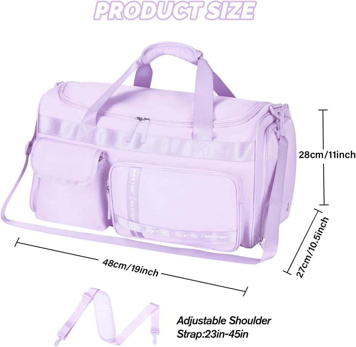 Gym Bag for Women Men Travel Duffle Bag Large Capacity Carry On Weekender Overnight Bag With Shoe Compartment Gym Tote Dry Wet Separation Duffel Bag for Travel