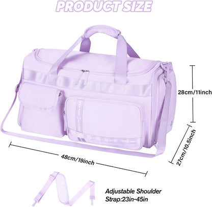 Gym Bag for Women Men Travel Duffle Bag Large Capacity Carry On Weekender Overnight Bag With Shoe Compartment Gym Tote Dry Wet Separation Duffel Bag for Travel