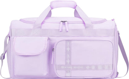 Gym Bag for Women Men Travel Duffle Bag Large Capacity Carry On Weekender Overnight Bag With Shoe Compartment Gym Tote Dry Wet Separation Duffel Bag for Travel