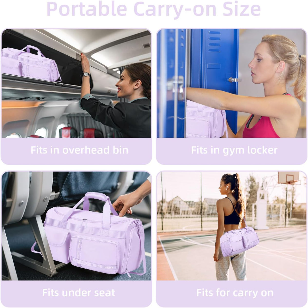 Gym Bag for Women Men Travel Duffle Bag Large Capacity Carry On Weekender Overnight Bag With Shoe Compartment Gym Tote Dry Wet Separation Duffel Bag for Travel