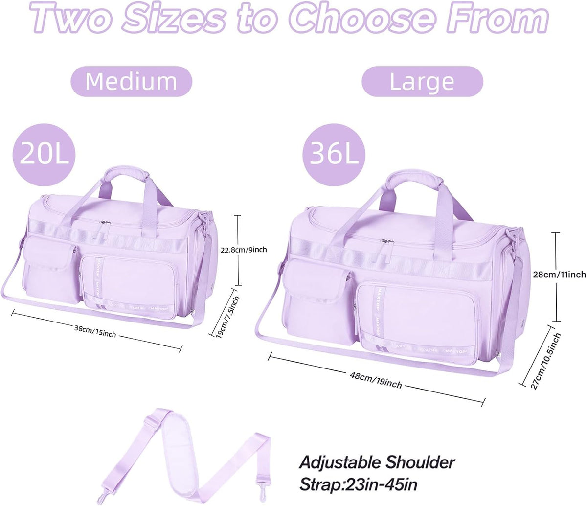 Gym Bag for Women Men Travel Duffle Bag Large Capacity Carry On Weekender Overnight Bag With Shoe Compartment Gym Tote Dry Wet Separation Duffel Bag for Travel