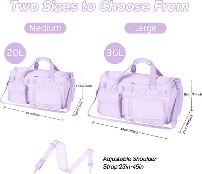 Gym Bag for Women Men Travel Duffle Bag Large Capacity Carry On Weekender Overnight Bag With Shoe Compartment Gym Tote Dry Wet Separation Duffel Bag for Travel