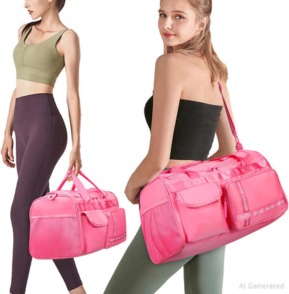 Gym Bag for Women Men Travel Duffle Bag Large Capacity Carry On Weekender Overnight Bag With Shoe Compartment Gym Tote Dry Wet Separation Duffel Bag for Travel