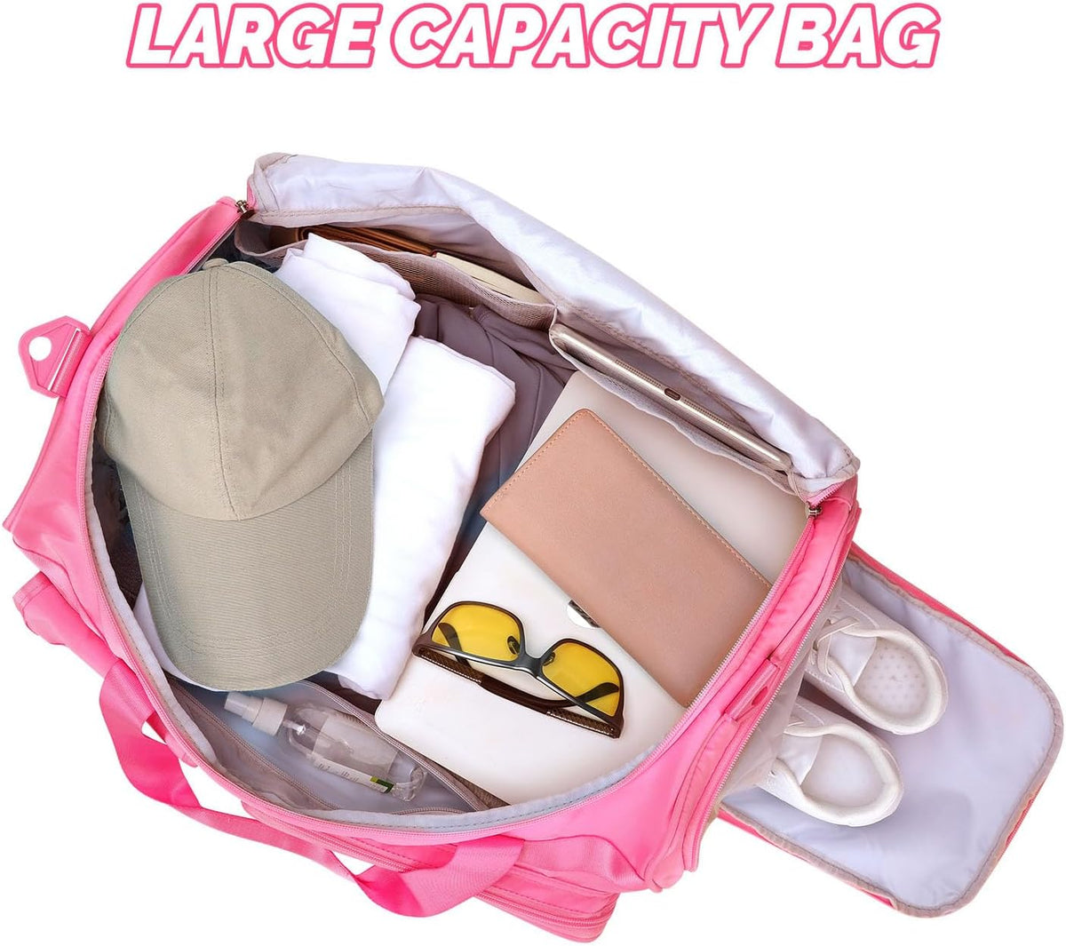 Gym Bag for Women Men Travel Duffle Bag Large Capacity Carry On Weekender Overnight Bag With Shoe Compartment Gym Tote Dry Wet Separation Duffel Bag for Travel