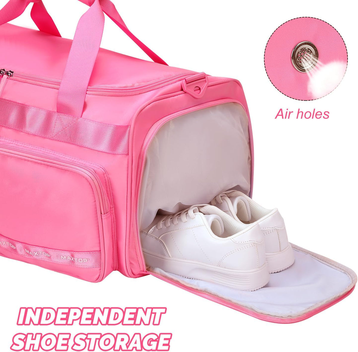 Gym Bag for Women Men Travel Duffle Bag Large Capacity Carry On Weekender Overnight Bag With Shoe Compartment Gym Tote Dry Wet Separation Duffel Bag for Travel