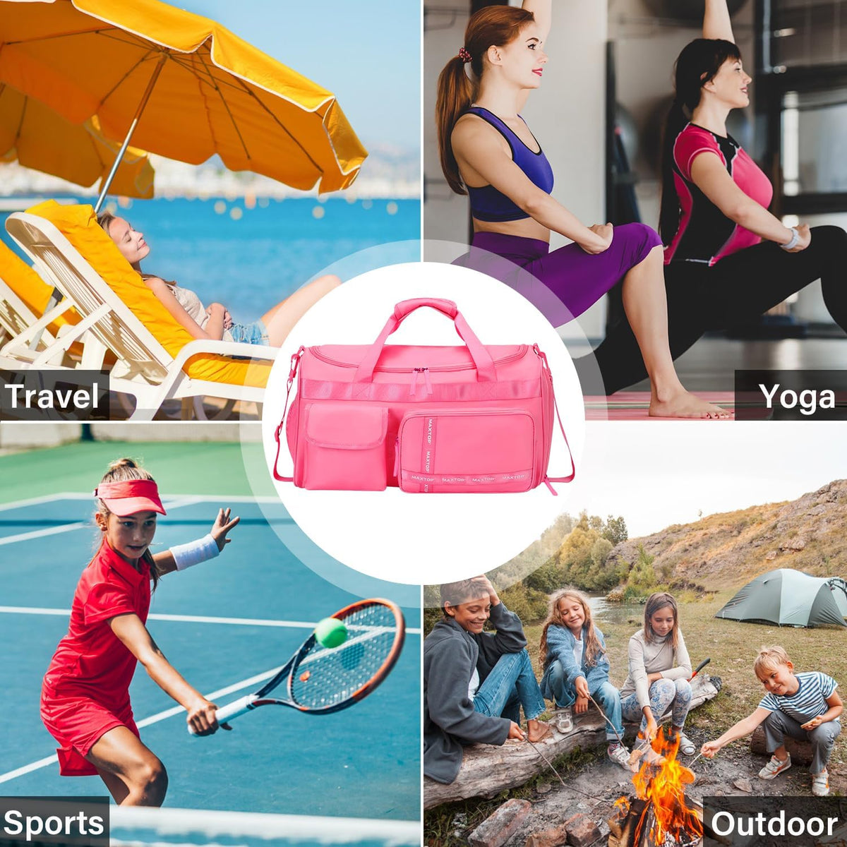 Gym Bag for Women Men Travel Duffle Bag Large Capacity Carry On Weekender Overnight Bag With Shoe Compartment Gym Tote Dry Wet Separation Duffel Bag for Travel