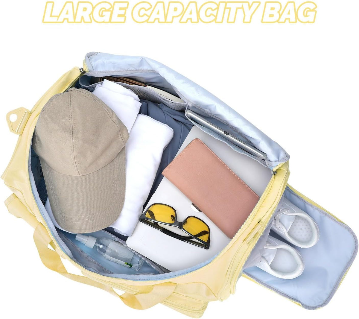 Gym Bag for Women Men Travel Duffle Bag Large Capacity Carry On Weekender Overnight Bag With Shoe Compartment Gym Tote Dry Wet Separation Duffel Bag for Travel