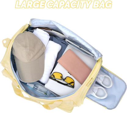 Gym Bag for Women Men Travel Duffle Bag Large Capacity Carry On Weekender Overnight Bag With Shoe Compartment Gym Tote Dry Wet Separation Duffel Bag for Travel