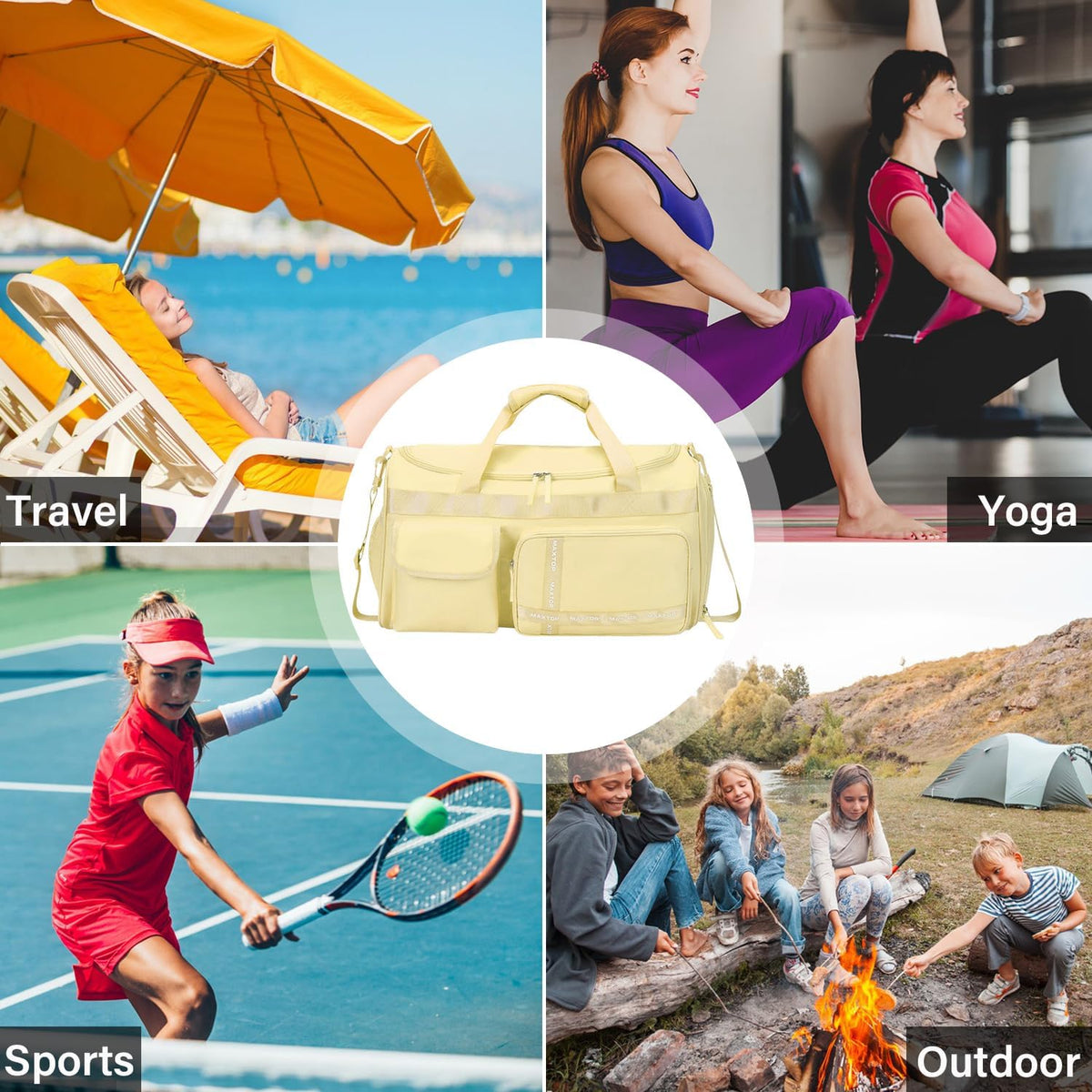 Gym Bag for Women Men Travel Duffle Bag Large Capacity Carry On Weekender Overnight Bag With Shoe Compartment Gym Tote Dry Wet Separation Duffel Bag for Travel