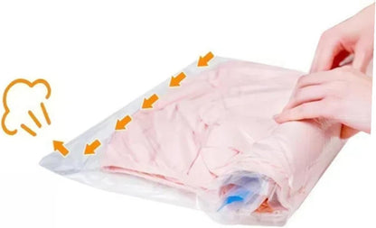 12pcs Roll up Vacuum Storage Bags for Travel Space Saving Hand Roll Cloth Organizer Reusable Compression Bags Pa+pe Material 35x50cm 40x60cm for Luggage and Clothing