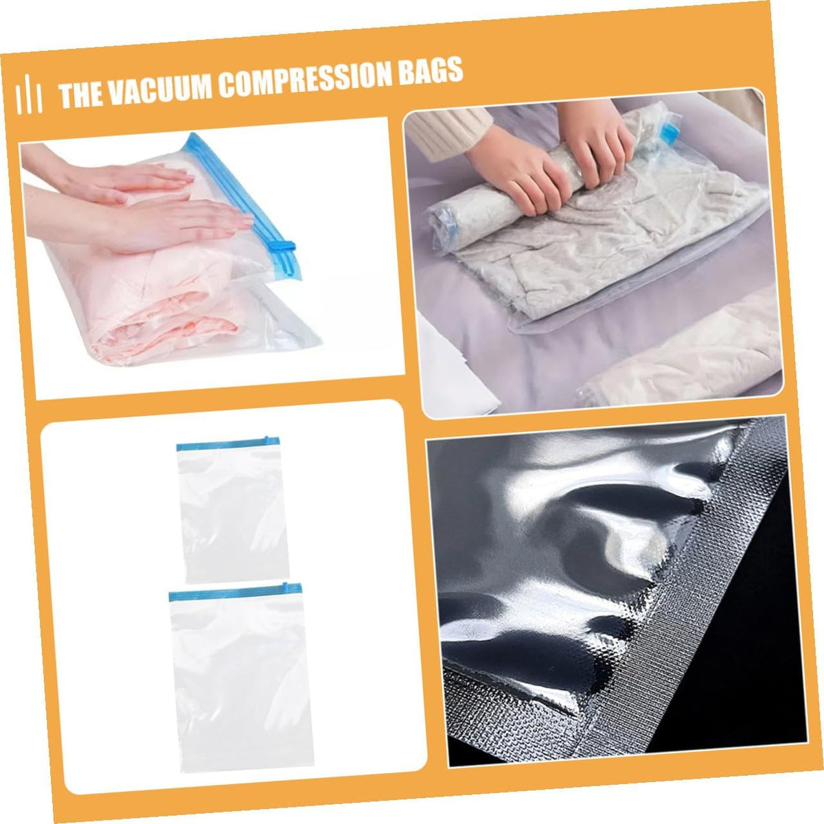 12pcs Roll up Vacuum Storage Bags for Travel Space Saving Hand Roll Cloth Organizer Reusable Compression Bags Pa+pe Material 35x50cm 40x60cm for Luggage and Clothing