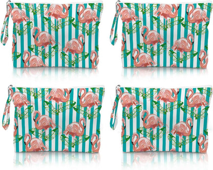4 Pack Durable Wet Bags, Waterproof Reusable Wet Dry Bag with Zipper for Beach, Travel, Gym