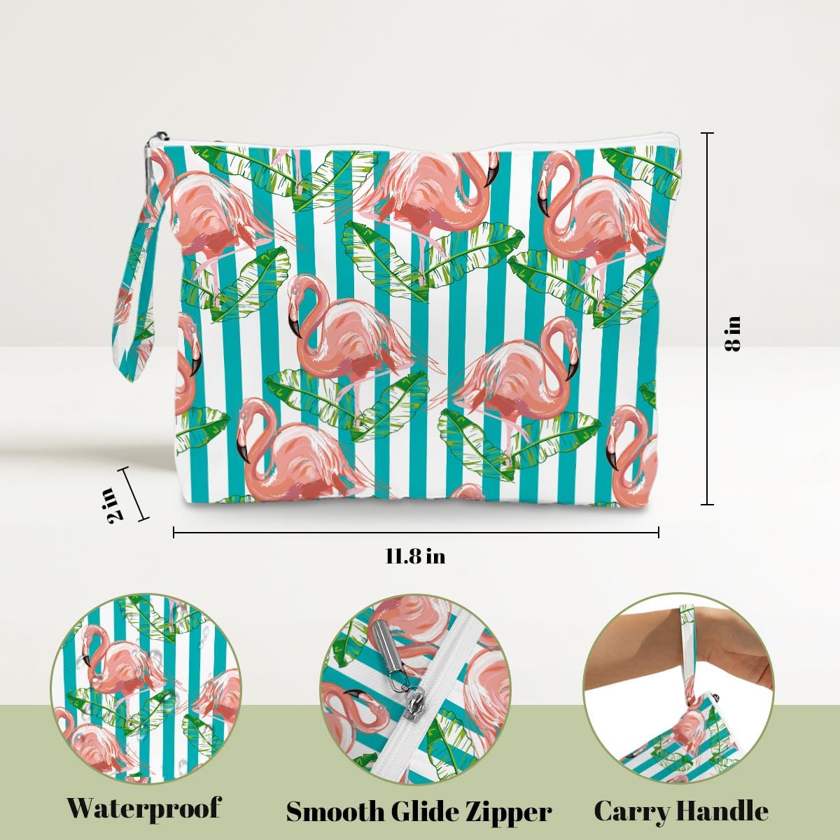 4 Pack Durable Wet Bags, Waterproof Reusable Wet Dry Bag with Zipper for Beach, Travel, Gym