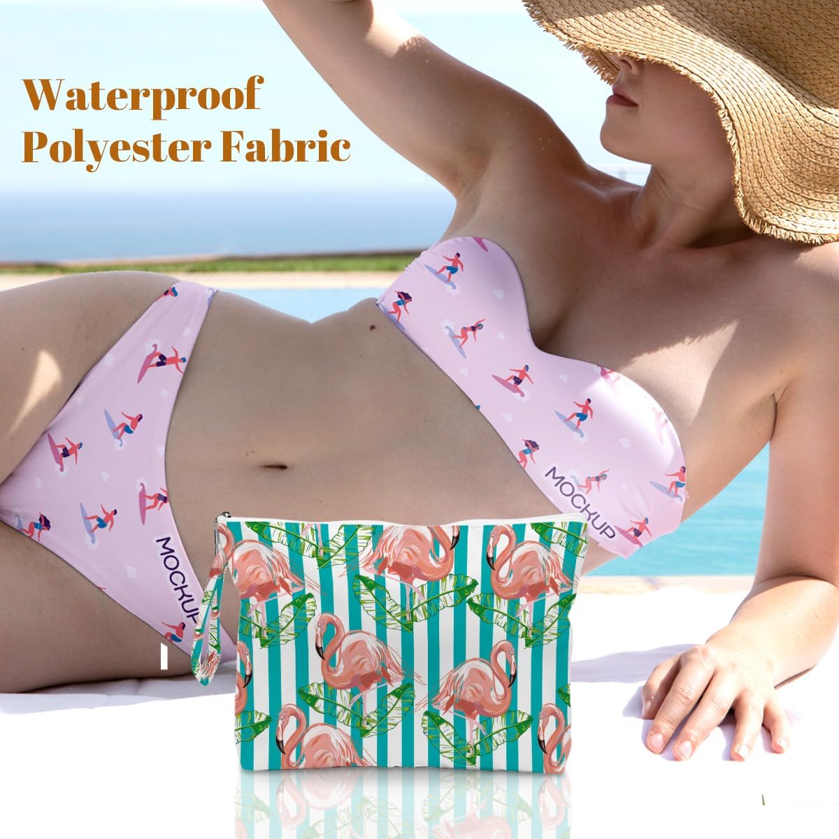 4 Pack Durable Wet Bags, Waterproof Reusable Wet Dry Bag with Zipper for Beach, Travel, Gym