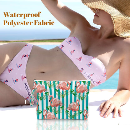 4 Pack Durable Wet Bags, Waterproof Reusable Wet Dry Bag with Zipper for Beach, Travel, Gym