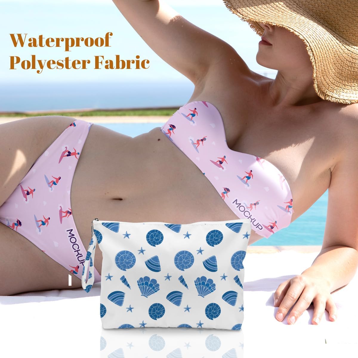 4 Pack Durable Wet Bags, Waterproof Reusable Wet Dry Bag with Zipper for Beach, Travel, Gym