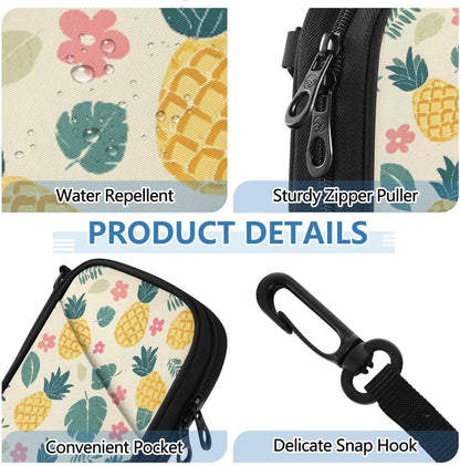 Cute Pineapple Blossom Yellow Passport Holder Family Passport Wallet | for Women Men Rfid Blocking Passport Holders Bag Travel Document Organizer with Zipper