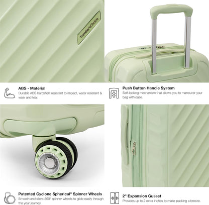 Elm 21" Carry-on Expandable Spinner Luggage Set - Set - Glossy Mint