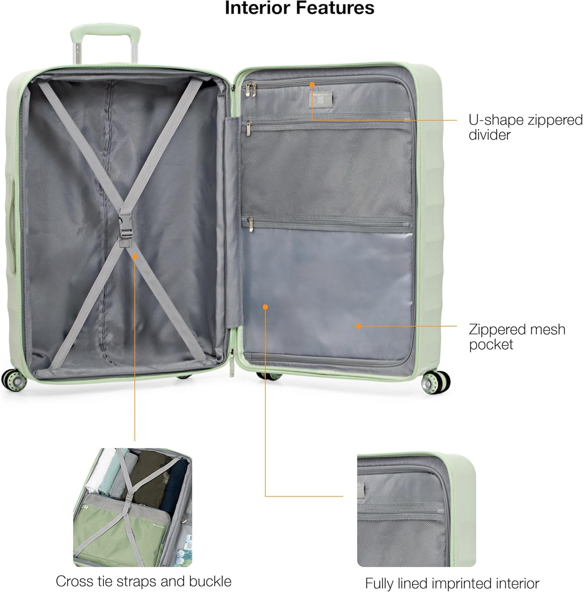Elm 21" Carry-on Expandable Spinner Luggage Set - Set - Glossy Mint