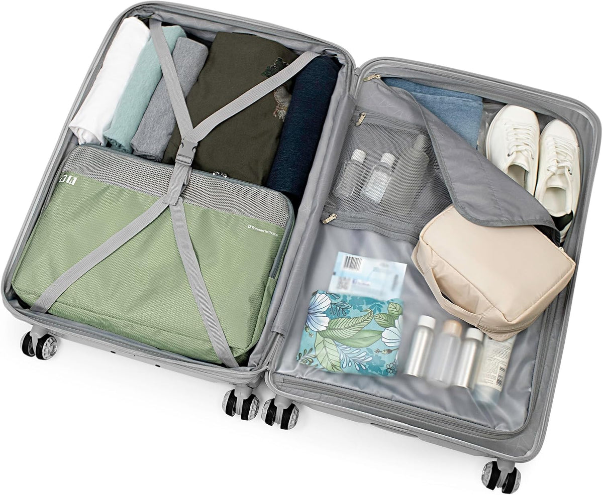 Elm 21" Carry-on Expandable Spinner Luggage Set - Set - Glossy Mint