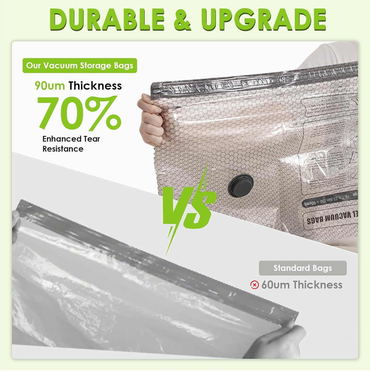 Travel Vacuum Storage Bags for Clothing with Rechargeable Air & Hand Pump, 9 Pack Portable Space Saver Bags, Compression Packing Seal for Luggage and Suitcase, Blankets, Seasonal (9 Combo Travel Size)