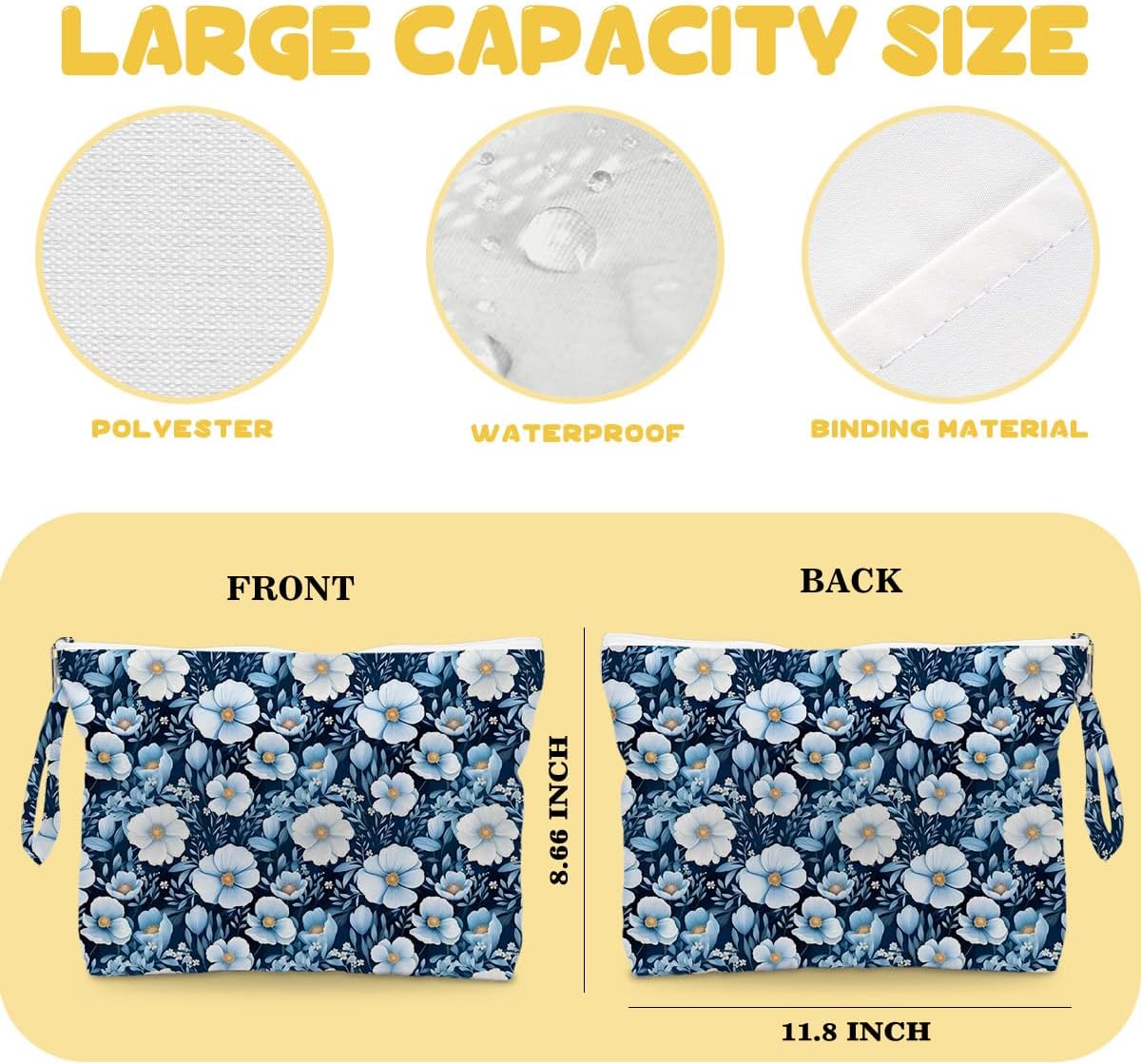 2 Pack Waterproof Sandproof Wet Dry Bags, Zippered Pool Travel Storage Pouches for Women’s Swimsuits
